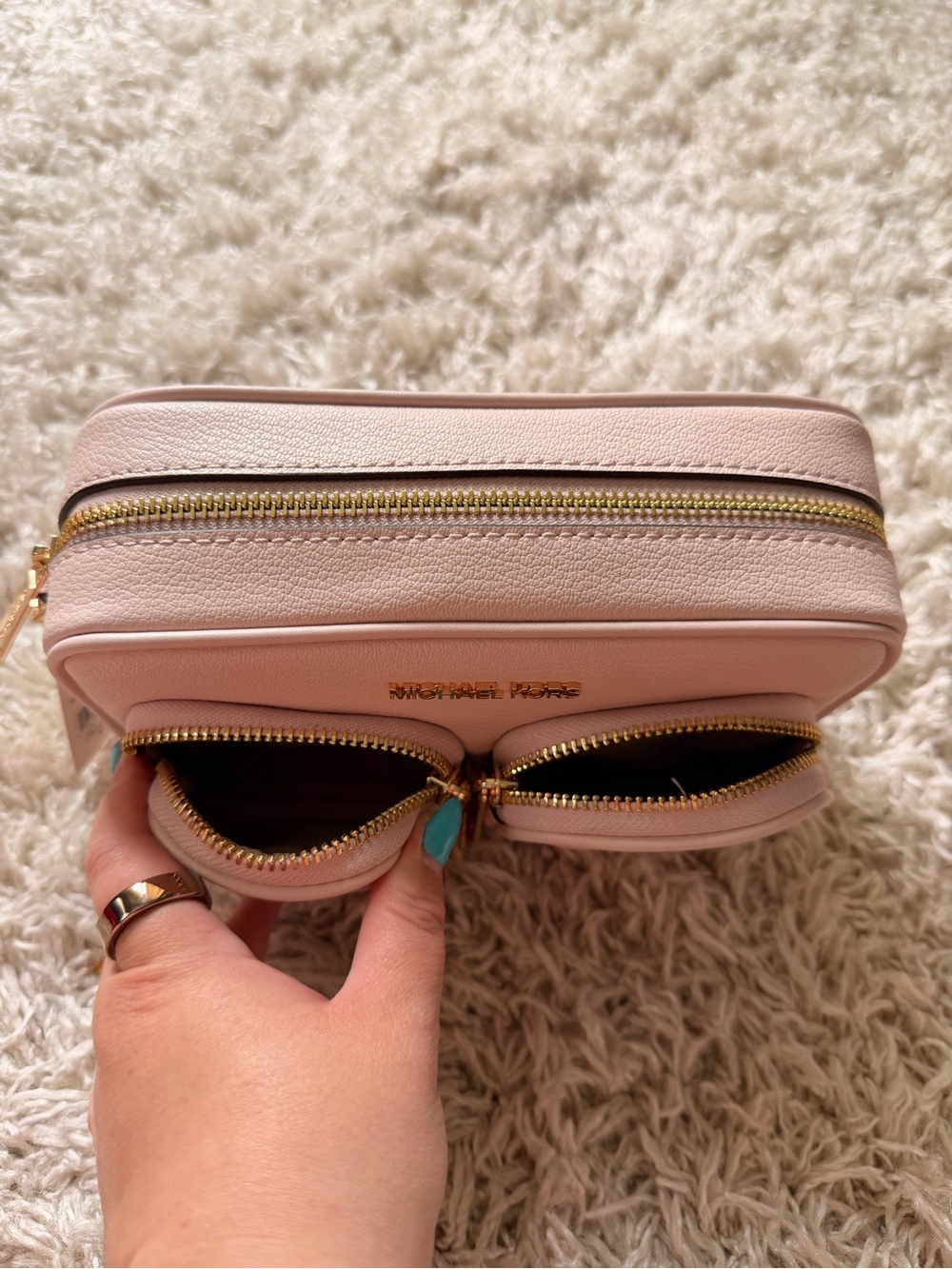 Michael Kors Blush Pink Pebbled Leather Crossbody with Coin Pouch - Picture 9 of 9